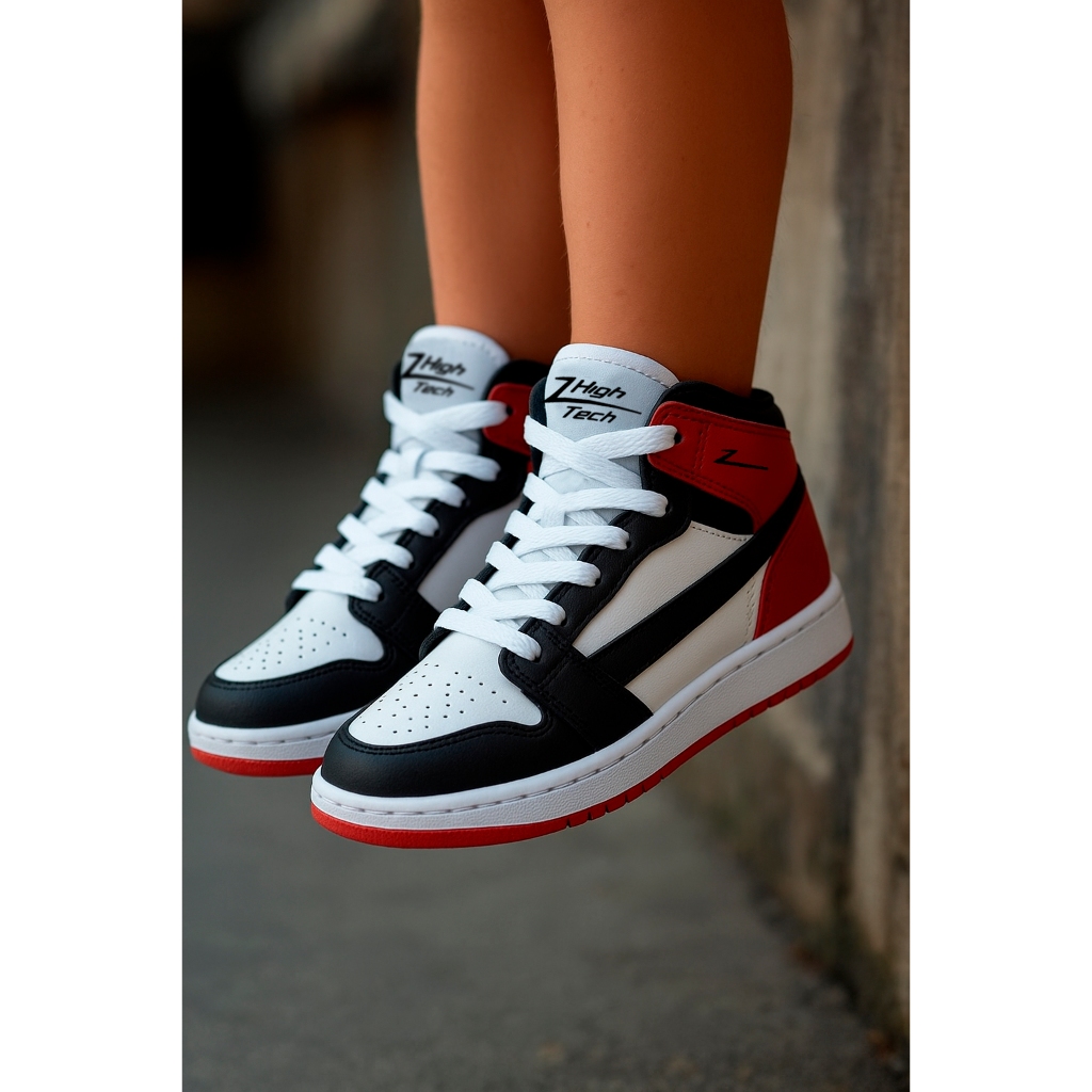 Tênis Infantil Masculino Cano Alto Botinha Escolar Leve e Antiderrapante