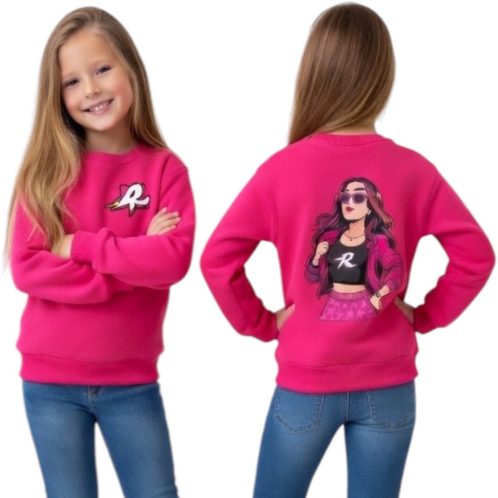 Blusa de Frio Casaco Moletom Infantil Emily Vick YouTuber Minina Tamanho 2 a 14