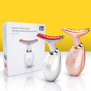Massageador Facial Portátil Aparelho Anti-Rugas com Led 7 Modos Vibração recarregável Ski…