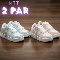 Kit 2 Pares de Tênis Infantil Zooc - Conforto e Estilo Para Meninas e Meninos