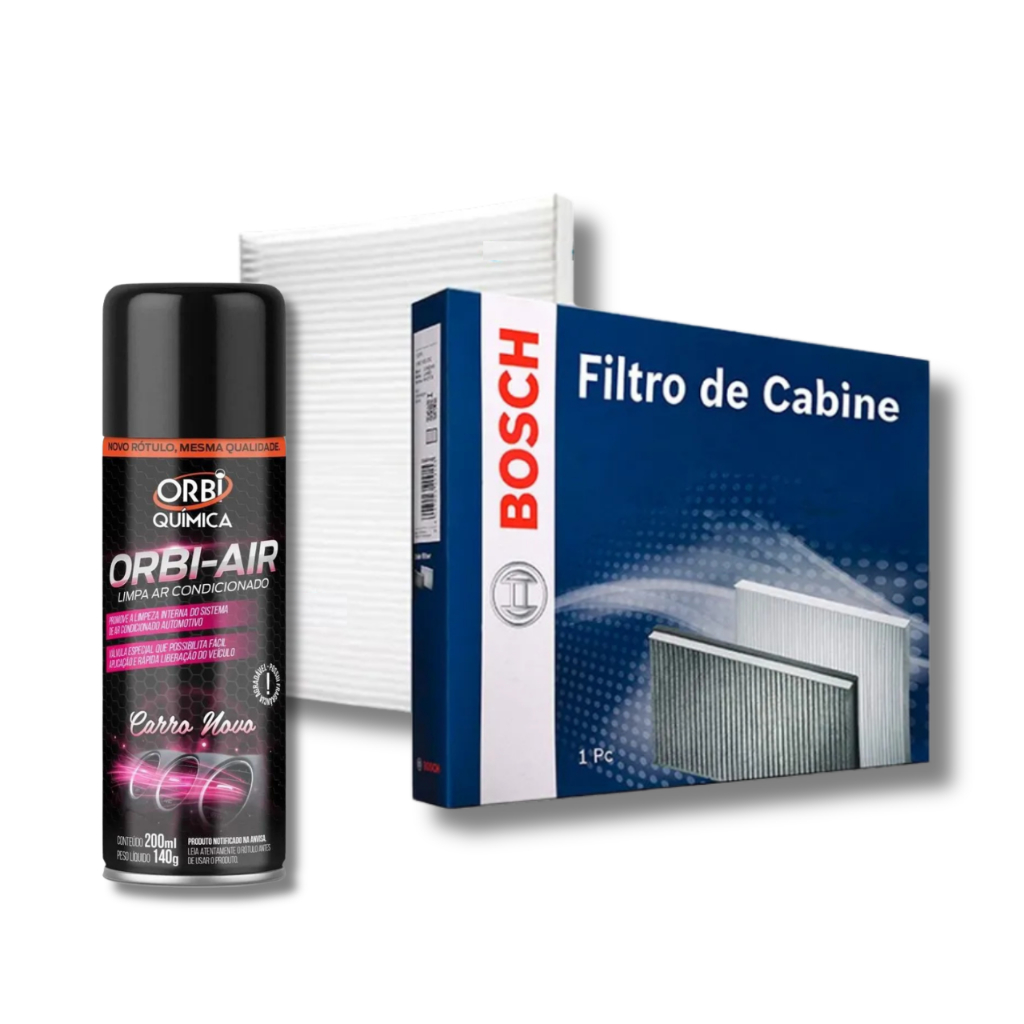 Filtro De Cabine Ar Condicionado Da Bosch + Higienizador Orbi- Air Prisma 2013 2014 2015 2016 a 2020