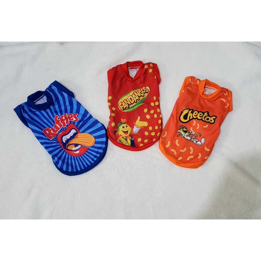 Camisa Fantasia FANDANGOS CHEETOS RUFFLES SALGADINHO BISCOITO Pet Gato Cachorro