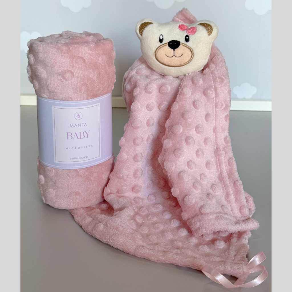 Kit Manta + Naninha Bebê Fleece Pipoquinha | Super Macio e Quentinho | Oferta Limitada