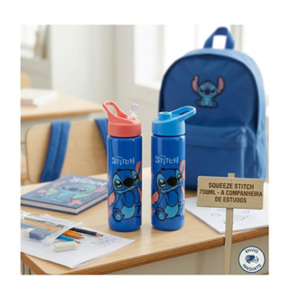 Garrafa Stitch Squeeze Infantil 700ml – Garrafinha com Canudo Escolar Criança em Oferta na Shopee