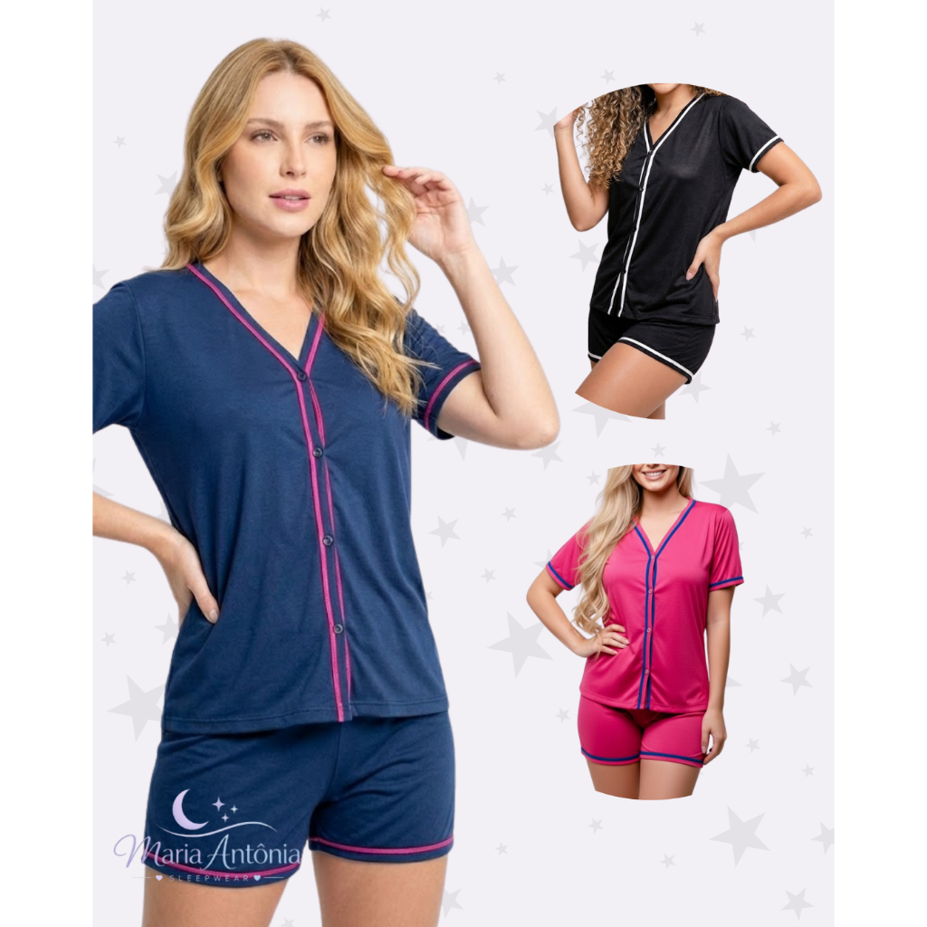 Promoção Pijama Americano Gestante Amamentação | Botão Cirúrgico | Conforto e Estilo Maternidade | Blogueirinha