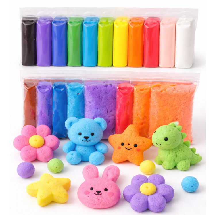 Kit Massinhas Leve EVA Coloridas Infantil massinha brinquedo Super Leve + 3 Brinquedos