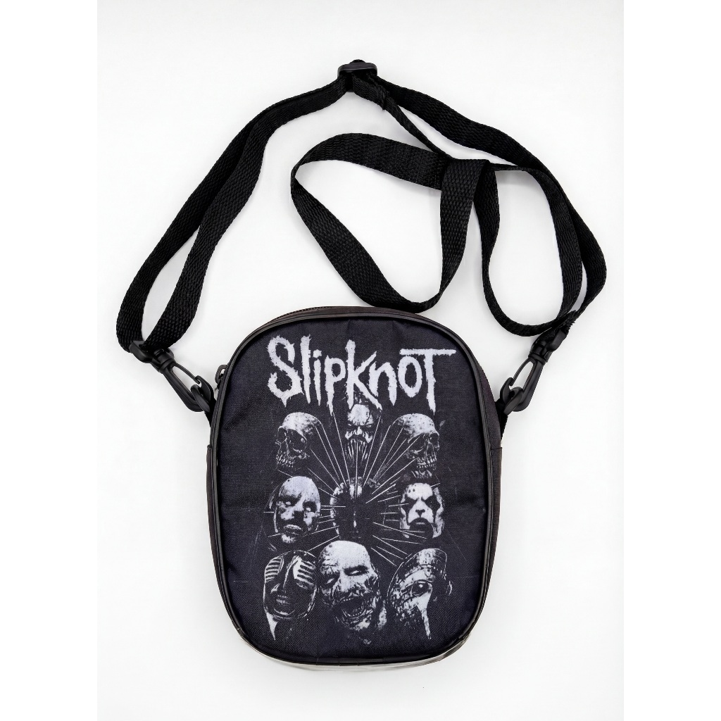 Bolsa Shoulder Bag Slipknot Transversal Bolsa de Ombro Rock Unissex Tiracolo Streetwear