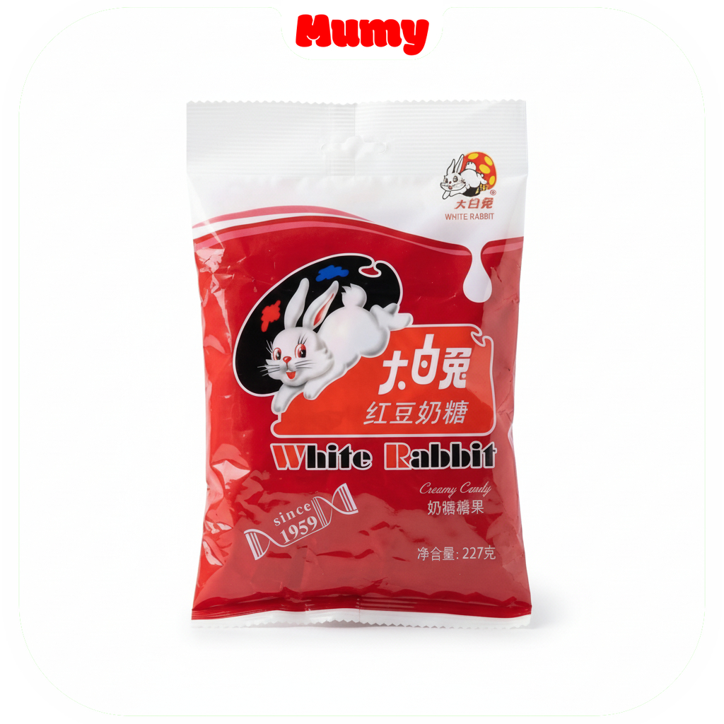 Bala De Leite Sabor Feijão Vermelho White Rabbit 227g - Red Bean Creamy Candy - Mumy Box
