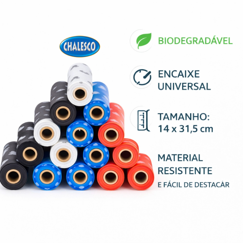 Kit 640/320/160 Saquinhos Refil de Lixo Saco Higienico Biodegradável Cata Caca para Cachorro Gato Pet