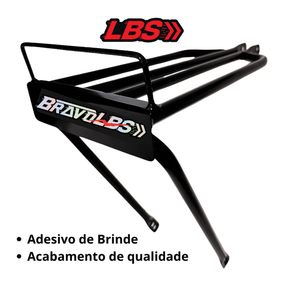 Garupa Bagageiro Reta BH Com Chapa Chapada Bravo LBS