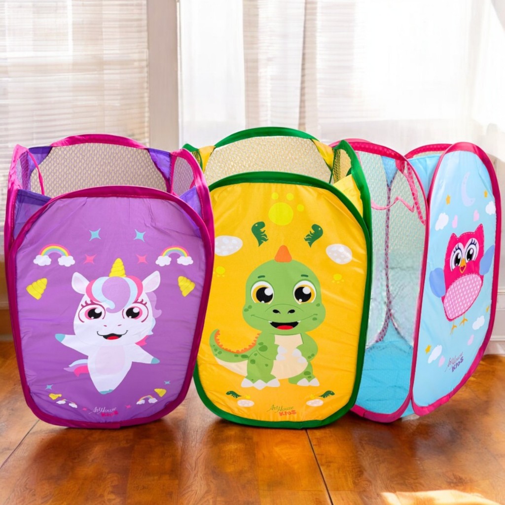 Cesto De Roupas Infantil Organizador Brinquedos Dobrável Menina Menino