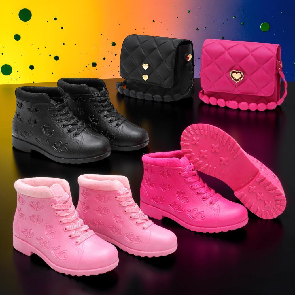 Conjunto infantil bota + bolsinha confortável impermeável | Top Achados - BR