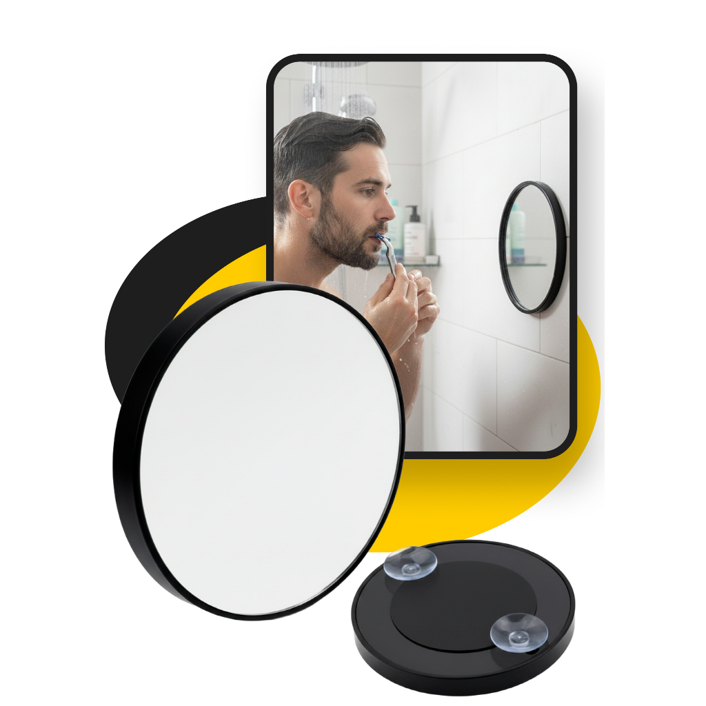 Espelho Para Fazer Barba No Banho Com Ventosa Box Aumento 5x