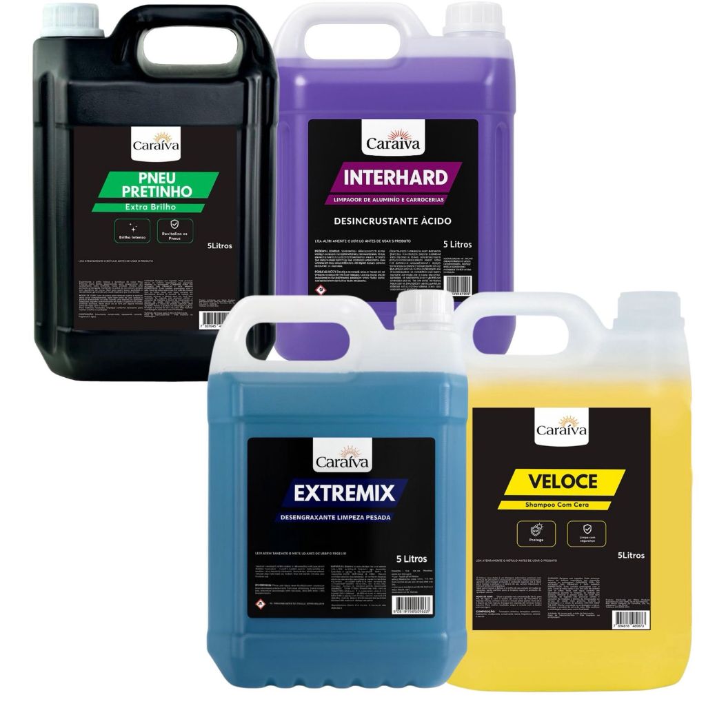 Kit Lava Jato Limpeza Pesada Desengraxante Motor Chassi Carrocerias Lm Mol Pretinho Brilho Shampoo Com Cera De Carnauba