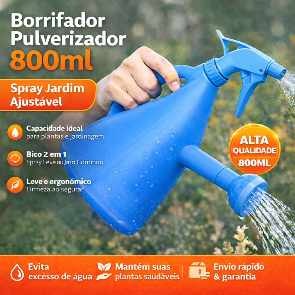 Borrifador Pulverizador 800ml para Plantas – Regador Spray Plástico Jardim Multiuso