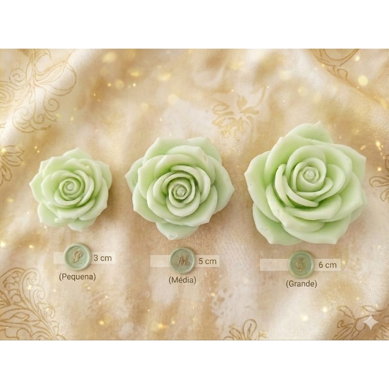 MOLDE DE SILICONE PARA VELA E SABONETE TRIO DE ROSAS em Oferta na Shopee
