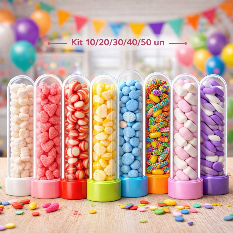 kit tubetes 13cm 10/20/30/40/50 Acrílico Decoração Para Aniversarios, Festas - Lembrancinhas em Oferta na Shopee