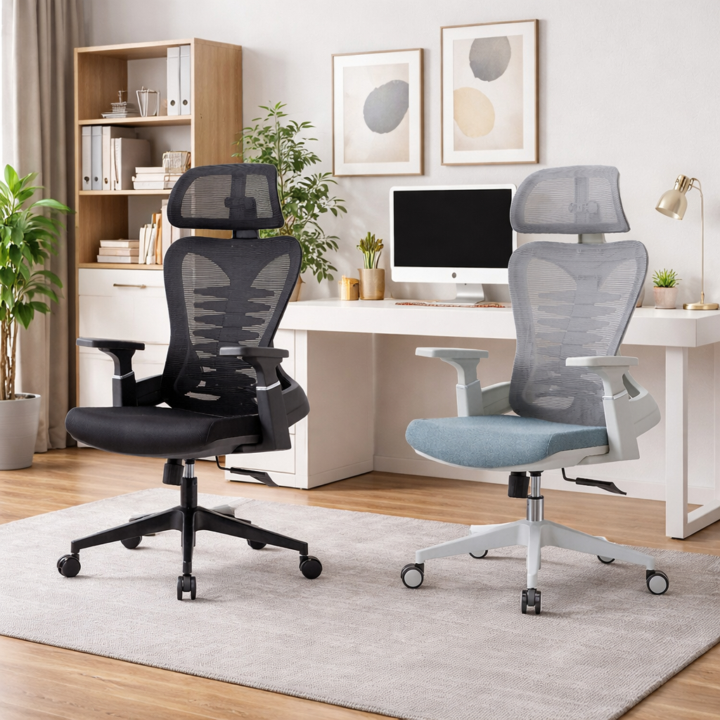 Cadeira Escritório Presidente Bio Ergonômica Suporte Lombar Cabeça Ajustável Sistema Relax Preta