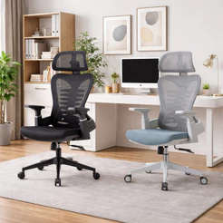 Cadeira Escritório Presidente Bio Ergonômica Suporte Lombar Cabeça Ajustável Sistema Relax Preta