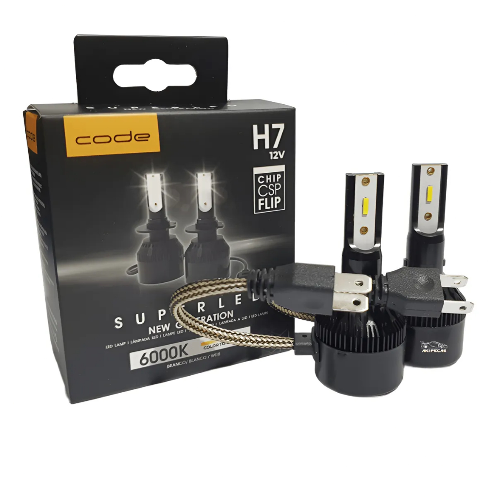 Kit Lampada Super Led Techone 6000k 12v 24v  H7 Potente