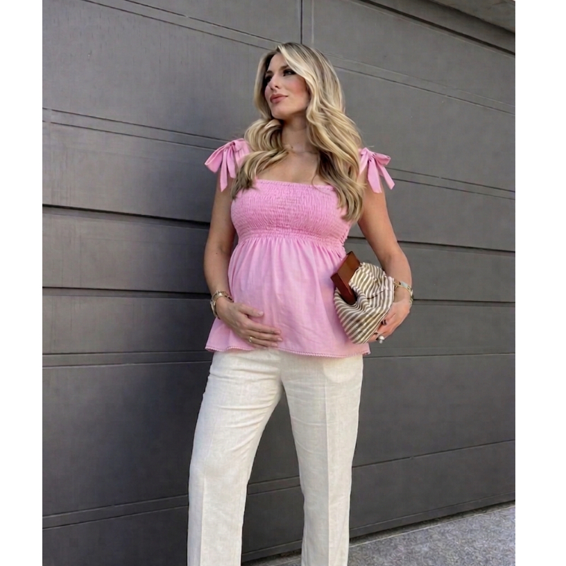 Bata Feminina Para Grávidas Blusa Moda Gestante Soltinha Fácil Amamentação Elástico Ajustável Casual