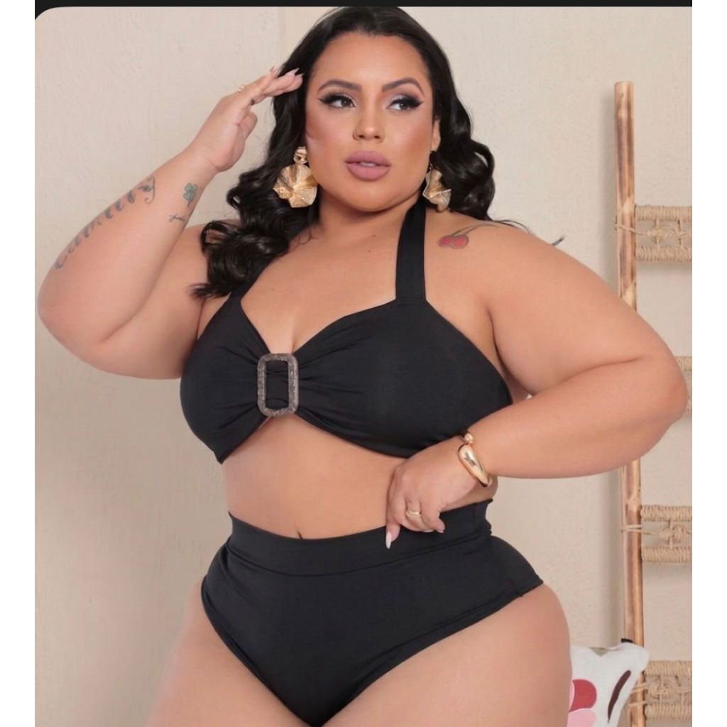 Biquini Hot Pants Ótima Sustentação Afina Cintura Levanta Bumbum Bojo Removível Plus Size GG Seio Grande Sustentação 26