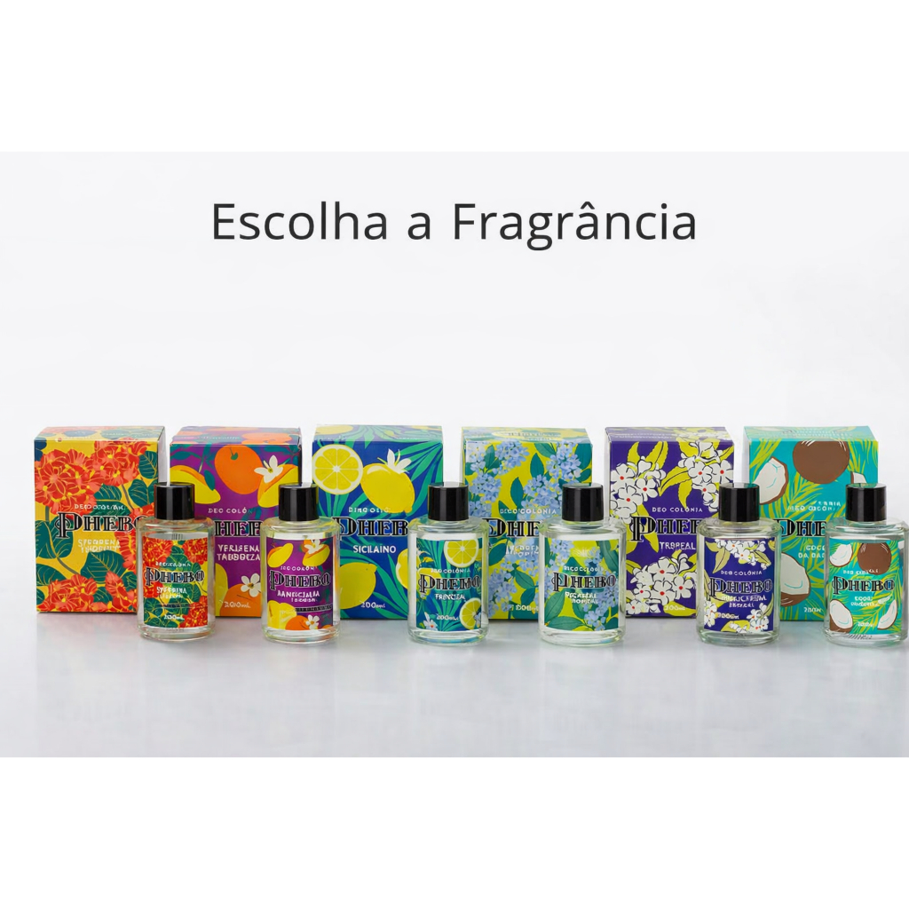 Colônia Phebo Fragrâncias 200ml (Gerânio/Nectarina/Limão Siciliano/Alfazema/Verbena) Granado
