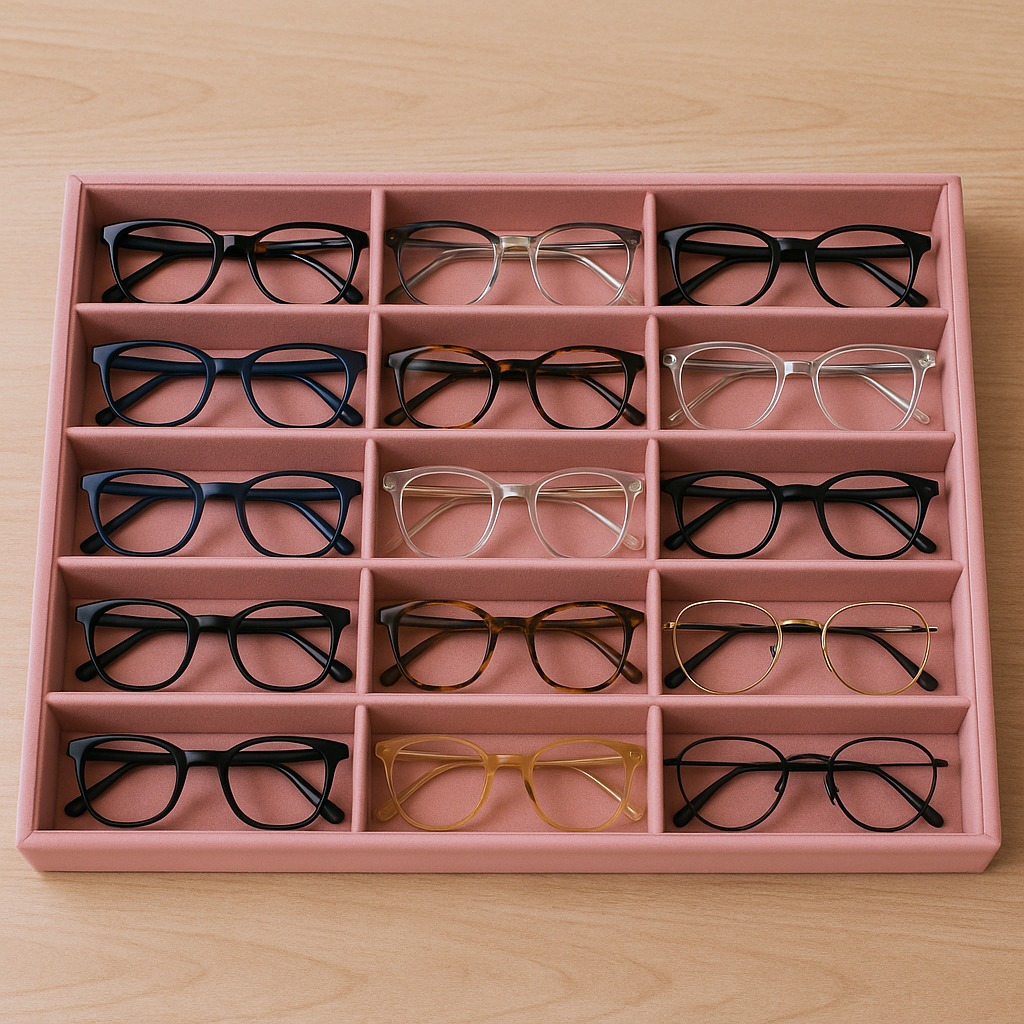 Bandeja Grande Óculos Para 15 Óculos 49cm x 32cm x 5cm em Veludo Jóias em Oferta na Shopee