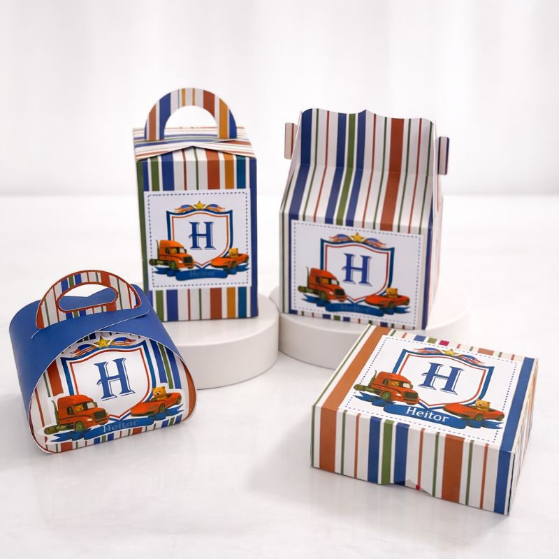 Kit Caixinhas Personalizadas Luxo Tema Carrinhos | Lembrancinha Maternidade, Chá de bebê e Aniversário