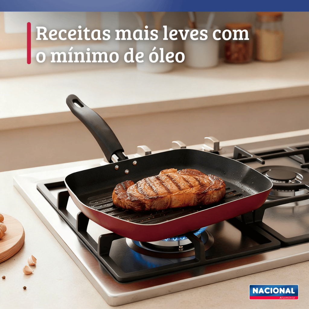 Frigideira Bifeteira Grill Antiaderente 28Cm Cereja Nacional