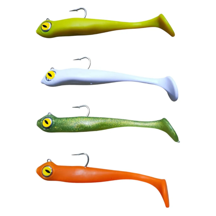 Kit 4 Isca Shad 13cm Artificial Xtreme Pesca Jig Head Soft