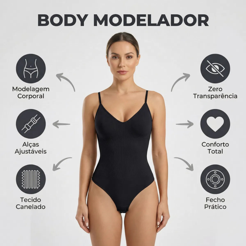 Body Feminino Modelador Ribana Sem Costura Alças Ajustáveis Compressão Modela Cintura em Oferta na Shopee