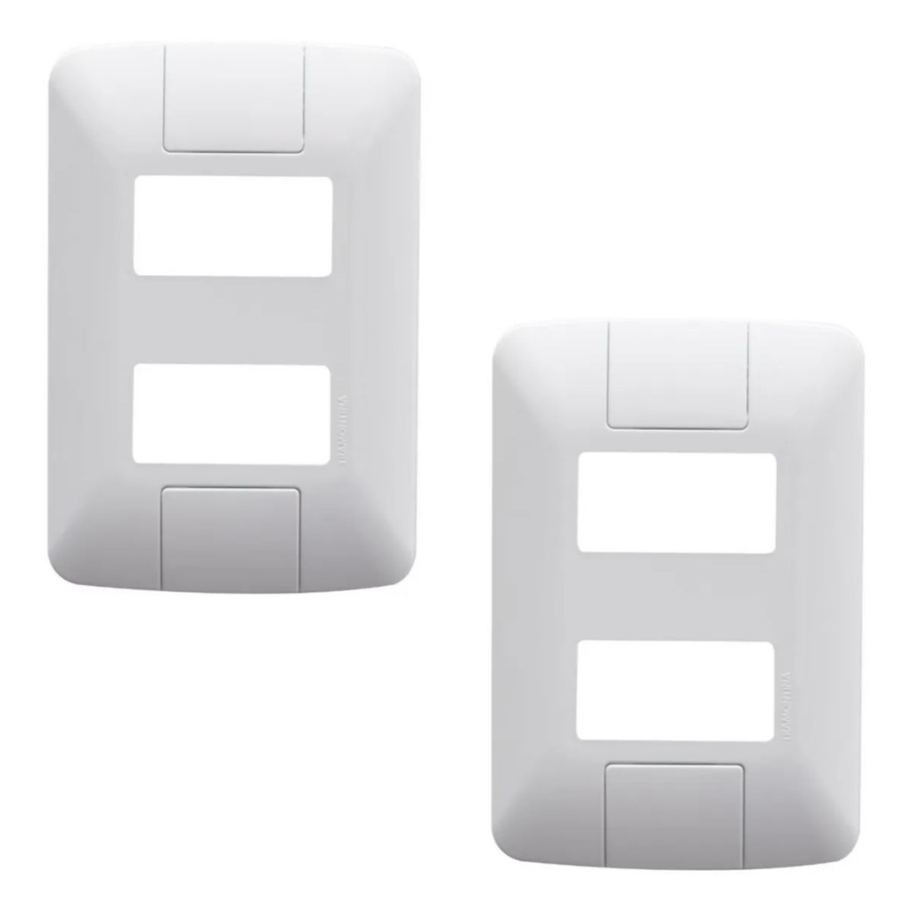 Kit Placas 4x2 2 Postos Separados Aria Branca Tramontina — imagem 2 de 2
