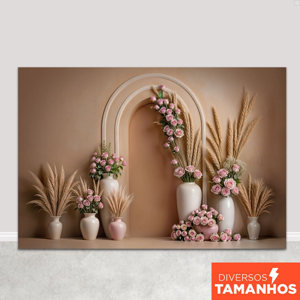 Fundo Fotográfico Dia das Mães Cenário Arco Boho Painel para Foto Em Tecido Subl