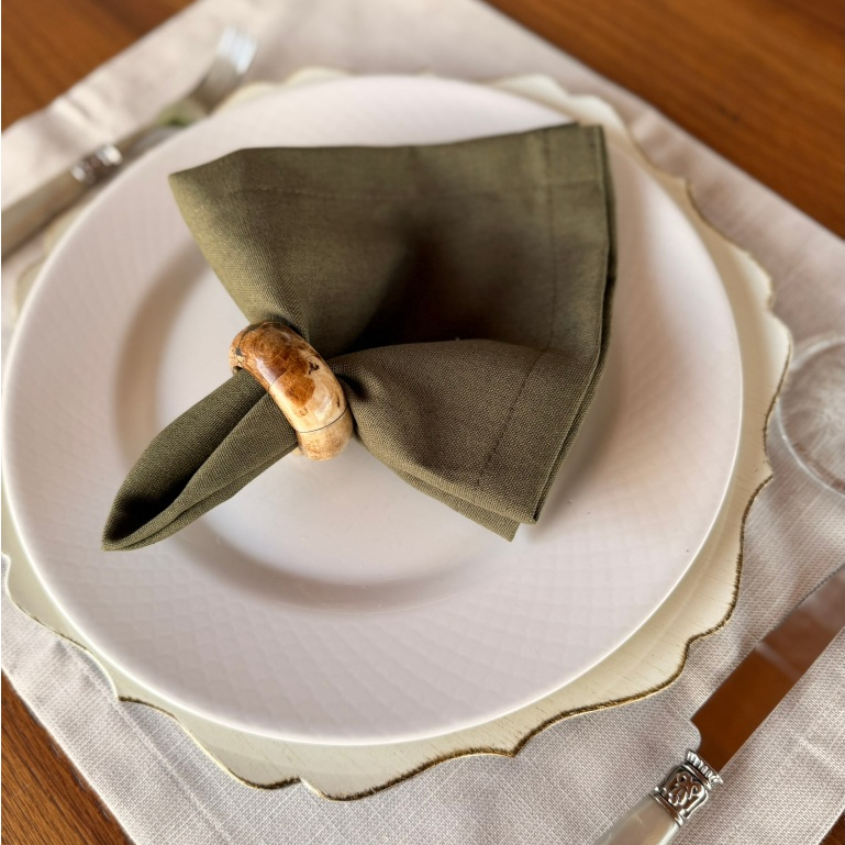 Kit 6 Guardanapos 40 cm x 40 cm Linho Misto com bainha para Mesaposta