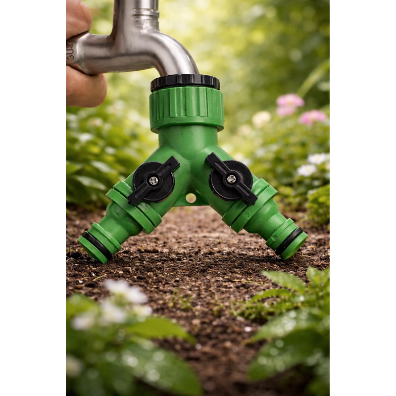 Kit Conector Y + Engate Rápido para Mangueira 1/2| Divisor 2 Saídas | Jardim, Irrigação e Lavagem