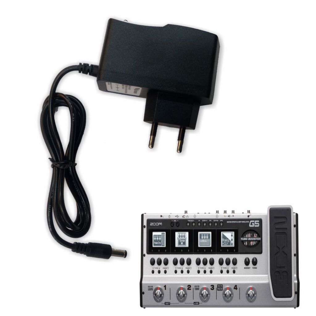 Fonte Para Pedaleira Zoom G5 Guitar Módulo de Efeitos - Bivolt ( Cabo De Força / Cabo De Energia / Carregador ) - R2513