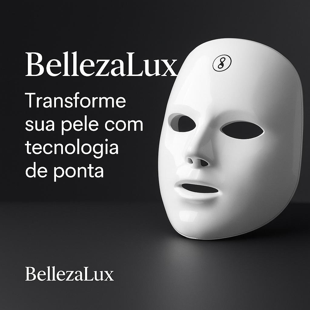Máscara Facial LED 7 Cores Clareamento Rejuvenescimento e cuidados com a pele