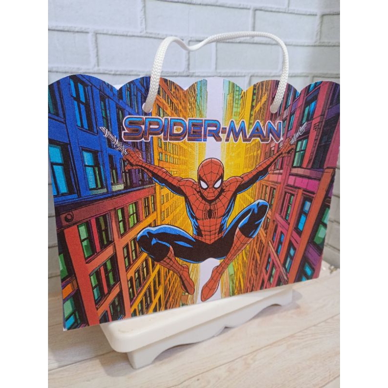 Sacola personalizada Homem aranha PEGUE E MONTE lembrancinha personalizada Spider man