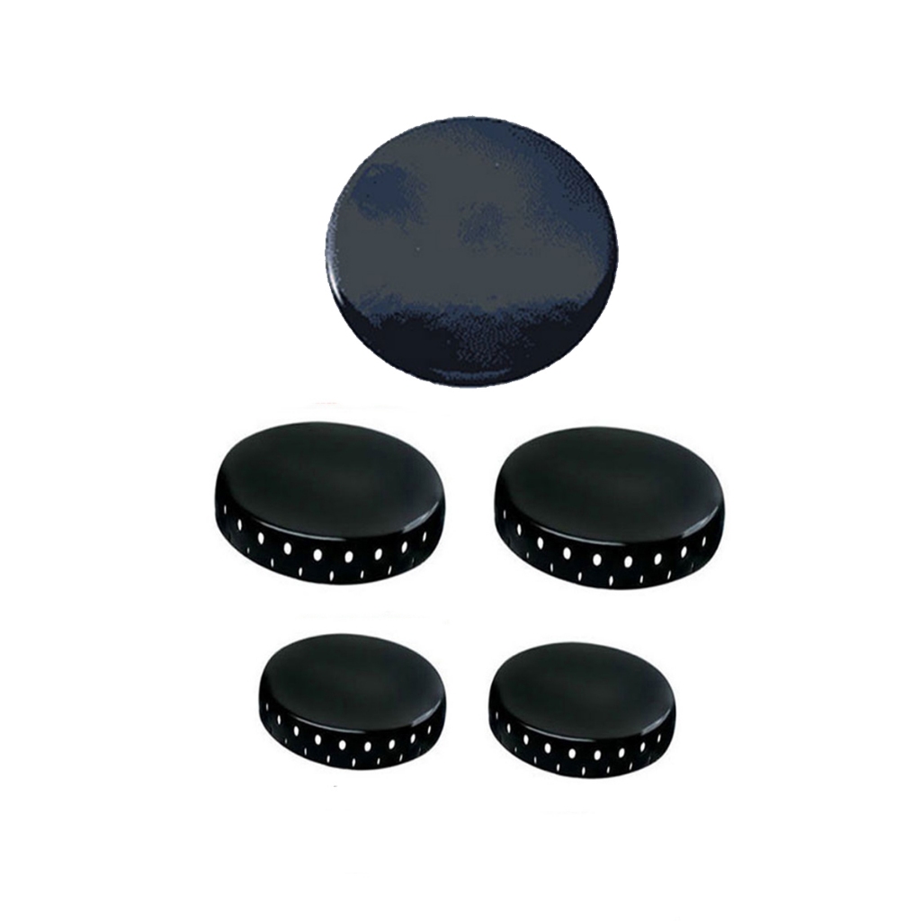 Kit Espalhador Fogão Dako NG/ CLASSE/ MIZURE/ REALE 5 B 1G 2M 2P Diâm do Espalhador Gd Ø 10,6 - Md Ø 7,3 - Pq Ø 6,0 Cm