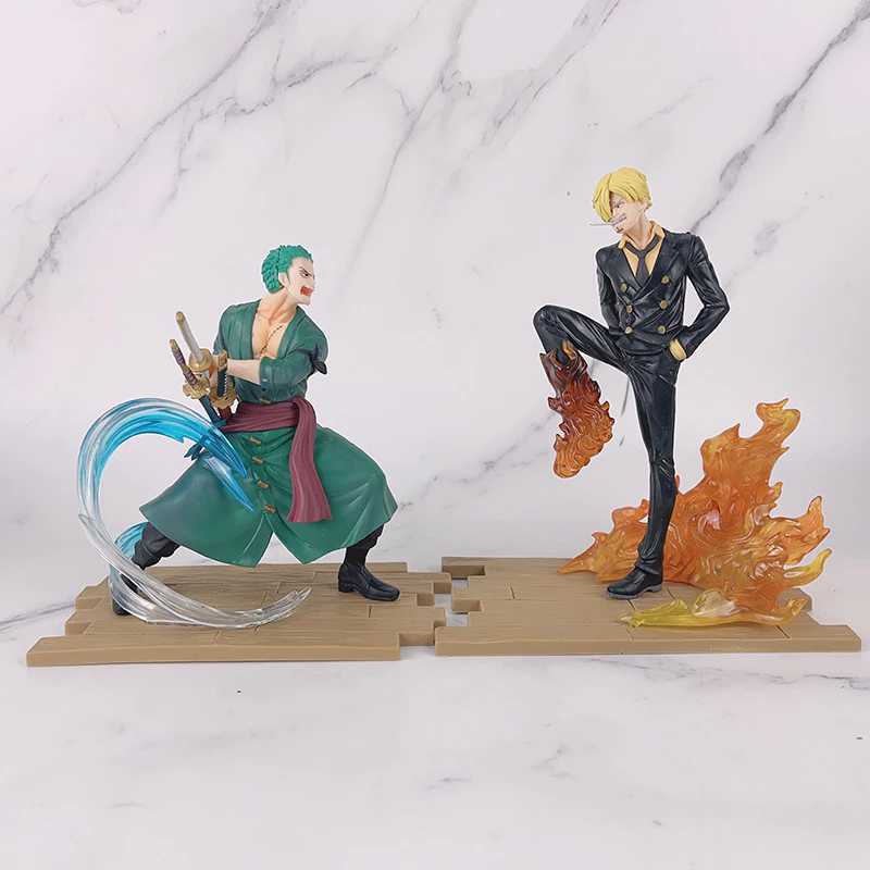 Kit Action Figure do Roronoa Zoro e Vinsmoke Sanji – Bonecos de One Piece do bando do Luffy - O Bando do Chapéu de Palha