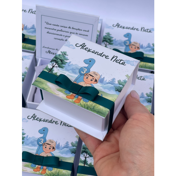 10 Caixinhas de Bençãos Lembrancinha PERSONALIZADA Versículos Orações Aniversário Batizado Maternidade Tema DINOSSAURO