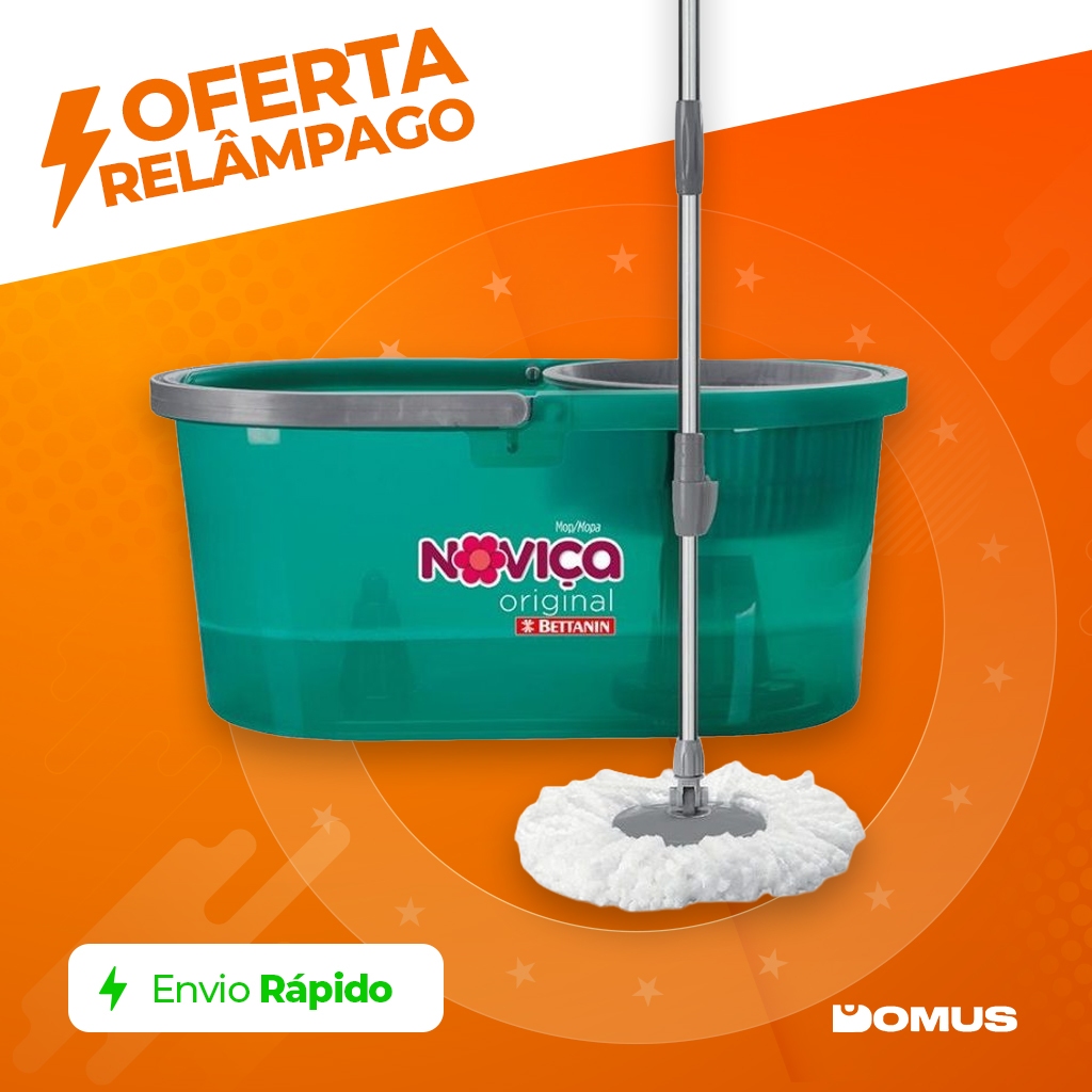 Mop Turbo Noviça Bettanin com Balde 17L Esfregão