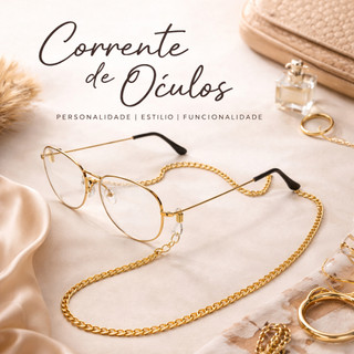 Corrente para Oculos Adulto Feminino Moda Blogueira