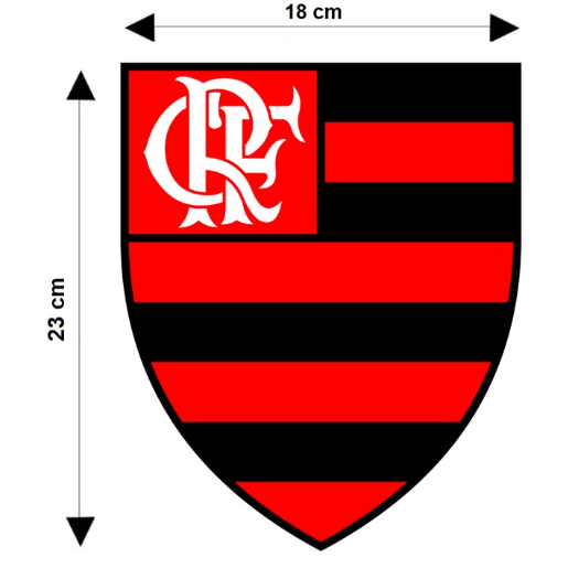 adesivo autocolante - Adesivo Sticker do FLAMENG - Escudo Brilhante - Tamanho Grande