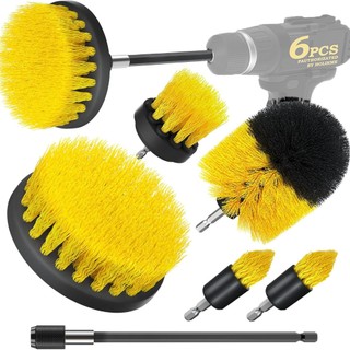 Kit 6 Escovas De Limpeza Encaixe Parafusadeira Furadeira Limpeza Automotiva Pesada Lavar …