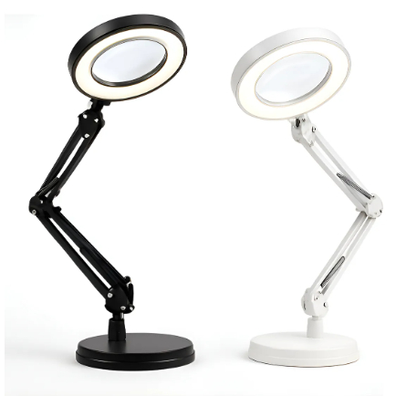 Lupa Luminária 10x Estética Mesa Profissional Luz Led Bivolt