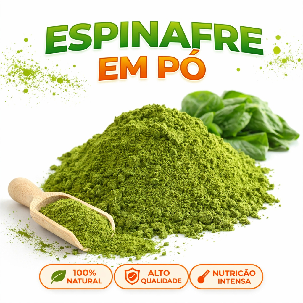 Espinafre em Pó 100% Natural | Vegetal Desidratado Rico em Nutrientes | Ideal para Sucos, Receitas e Temperos