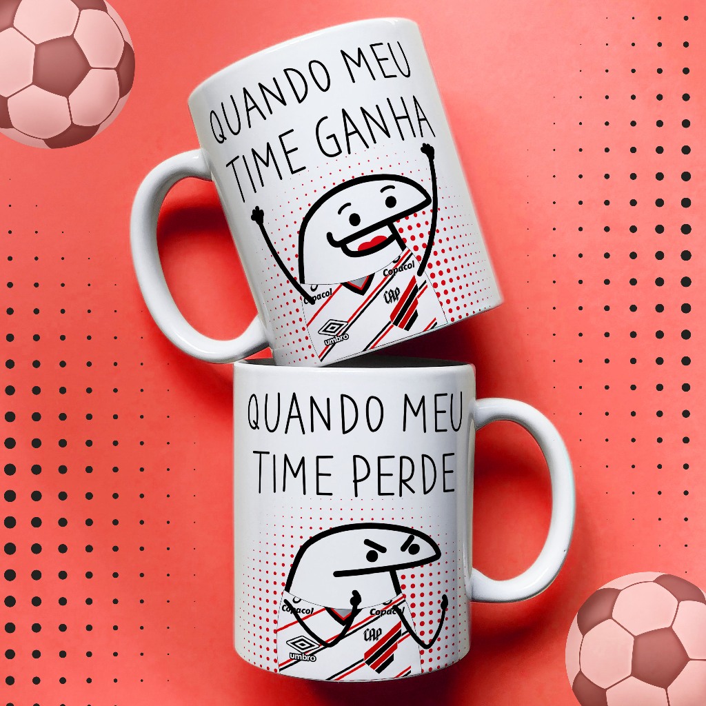Caneca Flork Divertida Coritiba Athletico Avai Figueirense Grêmio Inter Chapecoense Juventude 325ml Porcelana Premium