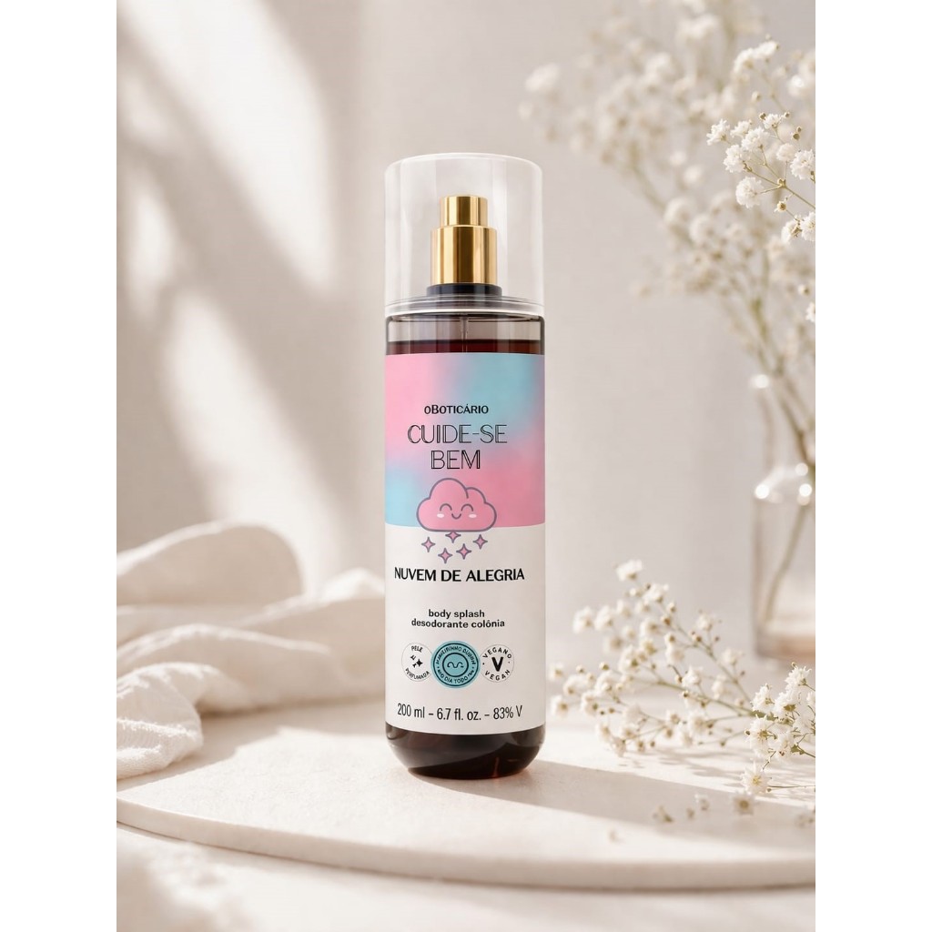 Body Splash Cuide-se Bem Nuvem de Alegria O Boticário 200ml Floral Frutal Vegano